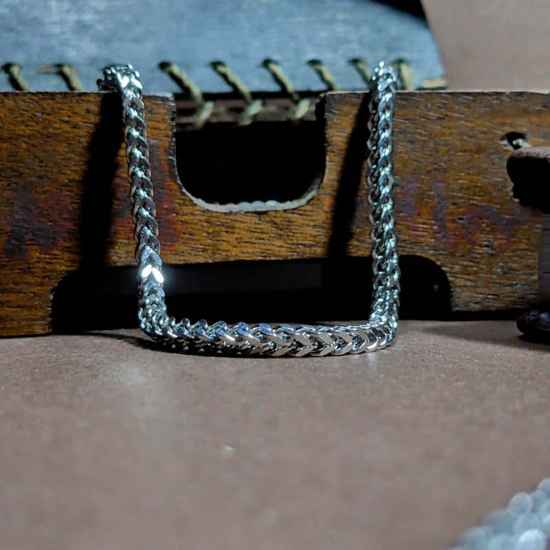 5mm Silver Square Franco Foxtail Neck Chain - Dazzle