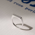 Square Signet Ring silver for men – sleek stainless steel modern ring Dazzle Pakistan