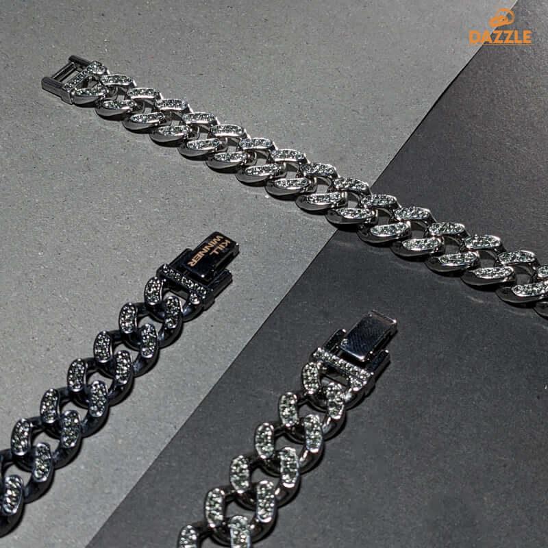 ChainsHouse Stainless Steel Cuban Link Bracelet - Dazzle