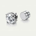 Stainless steel magnetic stud earrings for men by Dazzle, no piercing needed