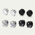 Dazzle stainless steel magnetic stud earrings for daily wear, Pakistan