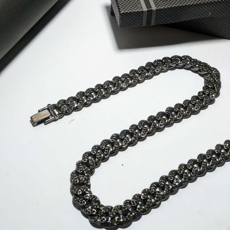 Zircon Miami Curb Cuban Chain Necklace 13MM Bling Iced - Dazzle